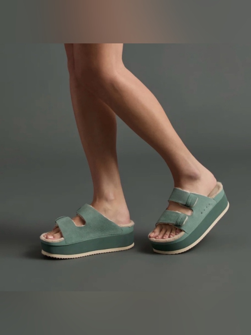 REEF Frosty Platform Slide Sandals Women’s Size 9 Seafoam Green EUC - Picture 10 of 11